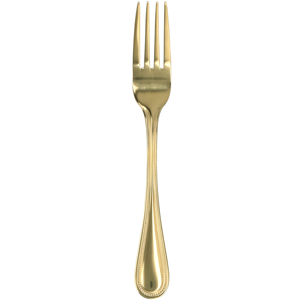Walco Colgate from Steelite International WLG2705 7 1/2" 18/0 Gold Stainless Steel Heavy Weight Dinner Fork - 36/Case
