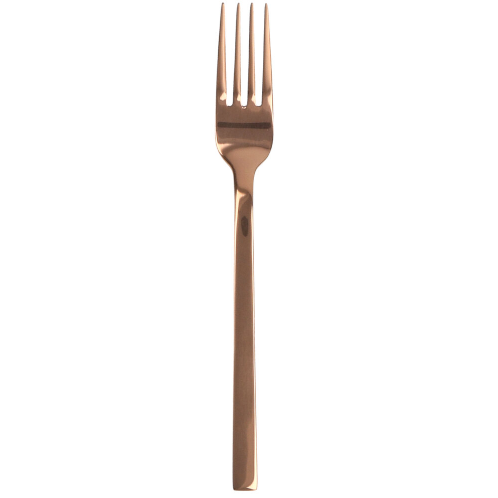 Walco Semi from Steelite International WLRG0905 7 3/8" 18/10 Rose Gold Stainless Steel Extra Heavy Weight Dinner Fork - 12/Case