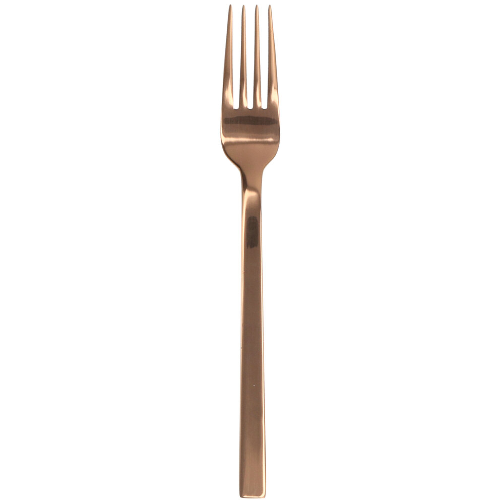 Walco Semi from Steelite International WLRG09051 8 1/4" 18/10 Rose Gold Stainless Steel Extra Heavy Weight European Table Fork - 12/Case
