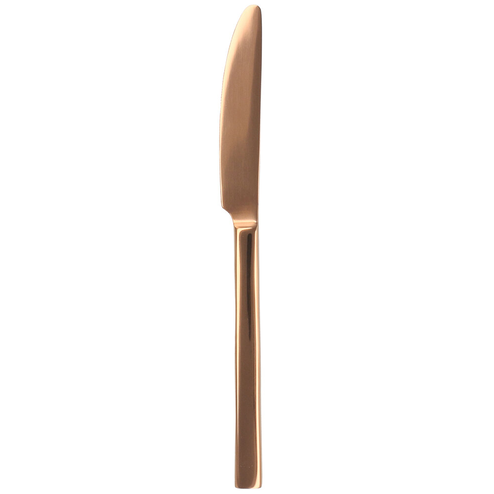 Walco Semi from Steelite International WLRG0945 9" 18/10 Rose Gold Stainless Steel Extra Heavy Weight Dinner Knife - 12/Case
