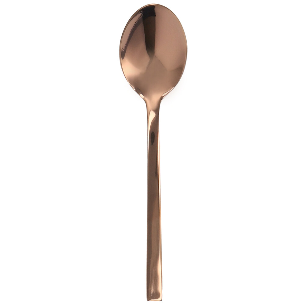 Walco Semi from Steelite International WLRG0907 7 1/4" 18/10 Rose Gold Stainless Steel Extra Heavy Weight Dessert Spoon - 12/Case