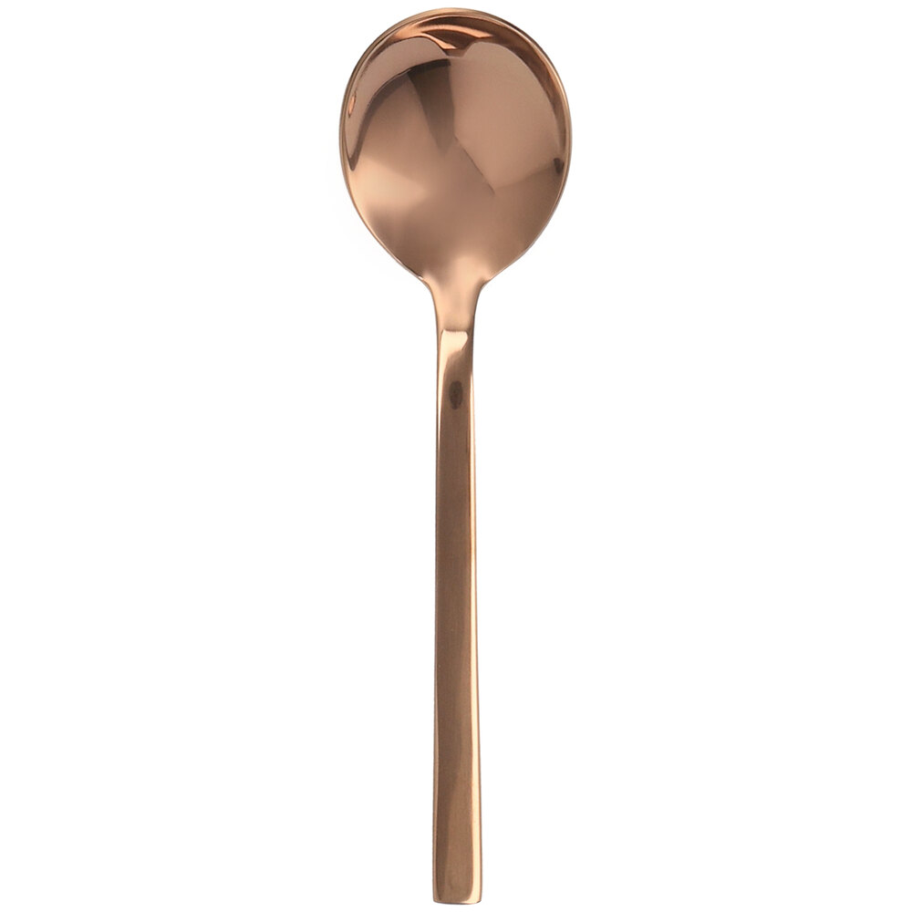 Walco Semi from Steelite International WLRG0912 7" 18/10 Rose Gold Stainless Steel Extra Heavy Weight Bouillon Spoon - 12/Case