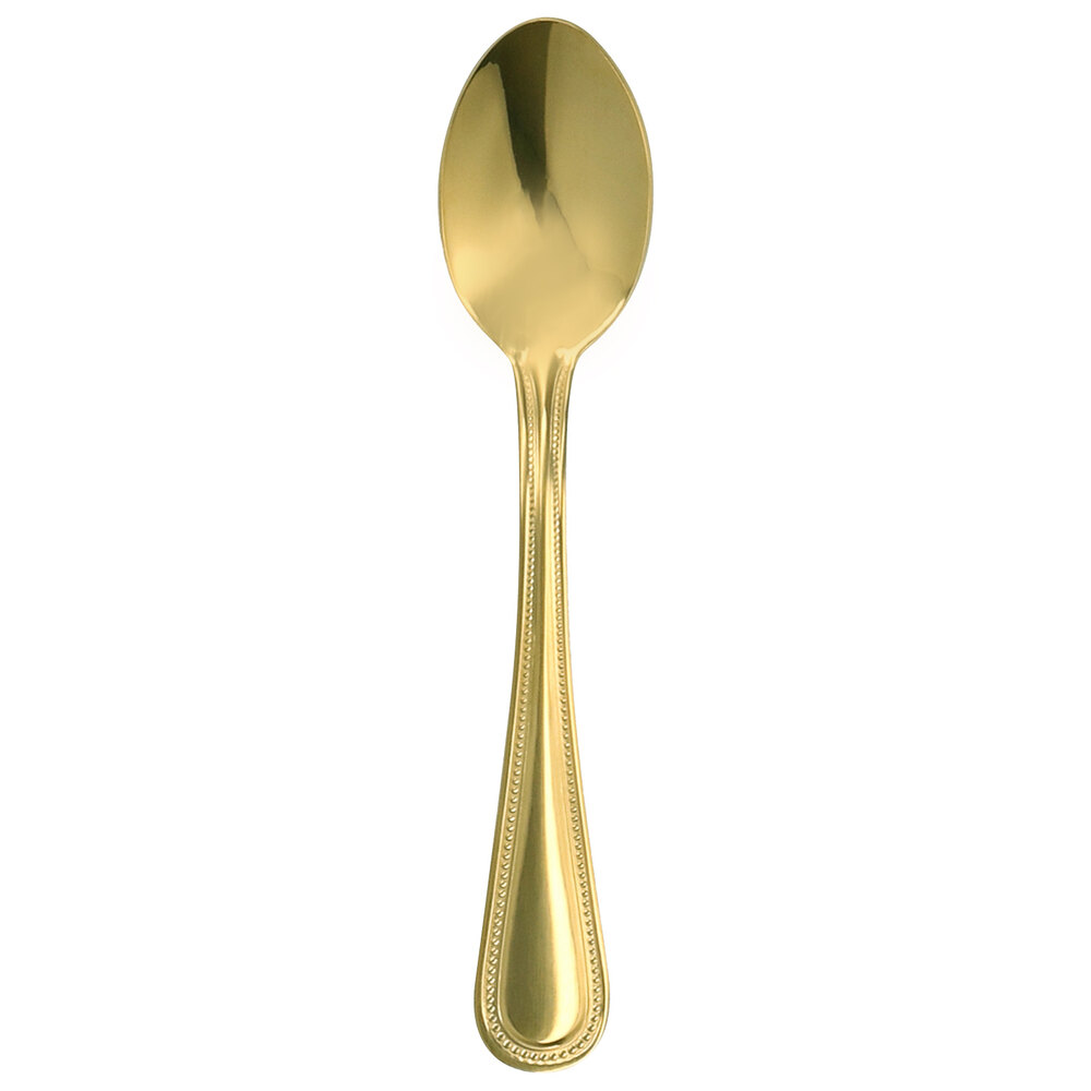 Walco Colgate from Steelite International WLG2707 7 1/2" 18/0 Gold Stainless Steel Heavy Weight Dessert Spoon - 36/Case