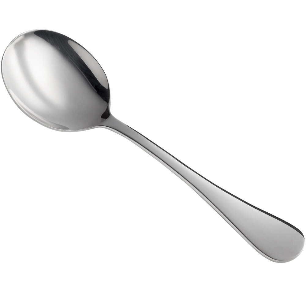 Acopa Vernon 6 1/16" 18/0 Stainless Steel Heavy Weight Bouillon Spoon - 12/Case