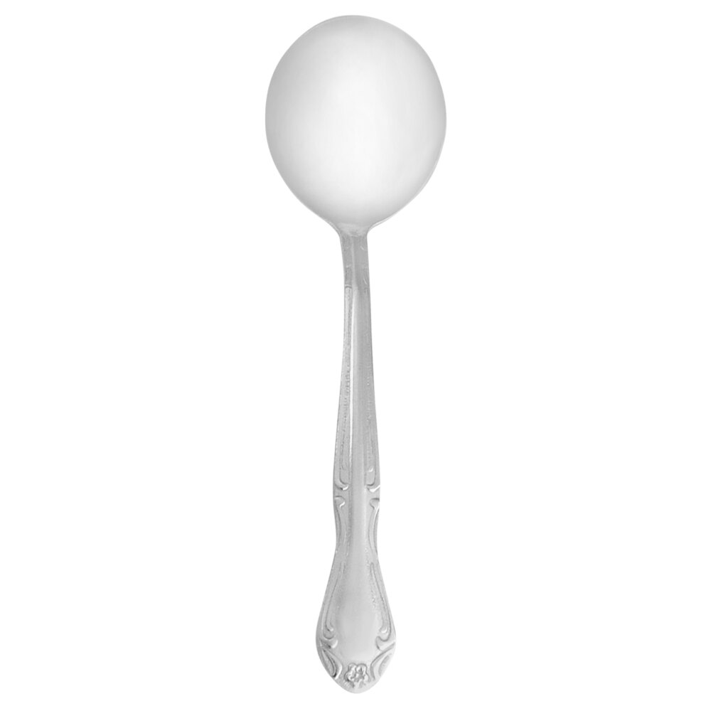 Walco Barclay from Steelite International WL1112 5 1/4" 18/0 Stainless Steel Medium Weight Bouillon Spoon - 24/Case