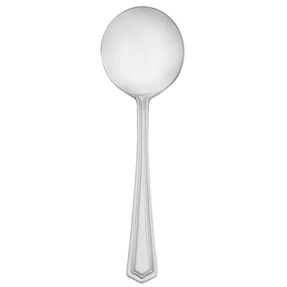 Walco Mark from Steelite International WLTR12 6" 18/0 Stainless Steel Medium Weight Bouillon Spoon - 36/Case