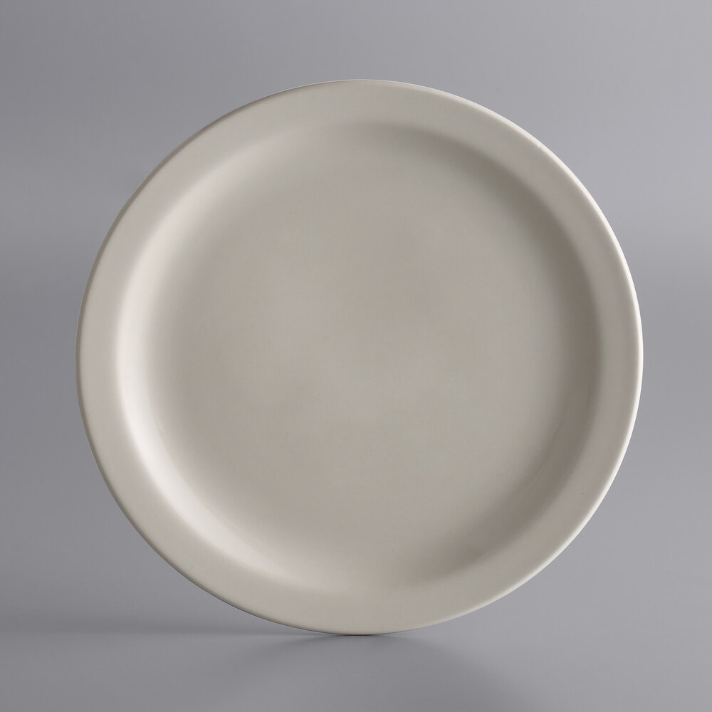 Libbey NR-9 Kingsmen White 9 1/2" Ultima Cream White Narrow Rim Round Stoneware Plate - 24/Case