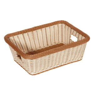 GET WB-1515-TT Designer Polyweave 18 1/2" x 13 1/2" x 6 3/4" Two-Tone Rectangular Plastic Basket - 6/Pack
