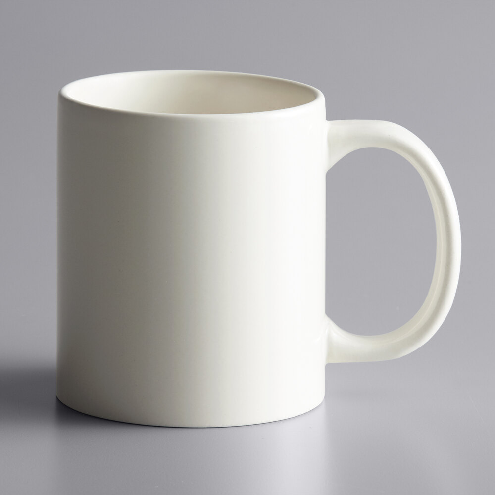 Acopa 12 oz. Ivory C-Handle Stoneware Mug - 36/Case