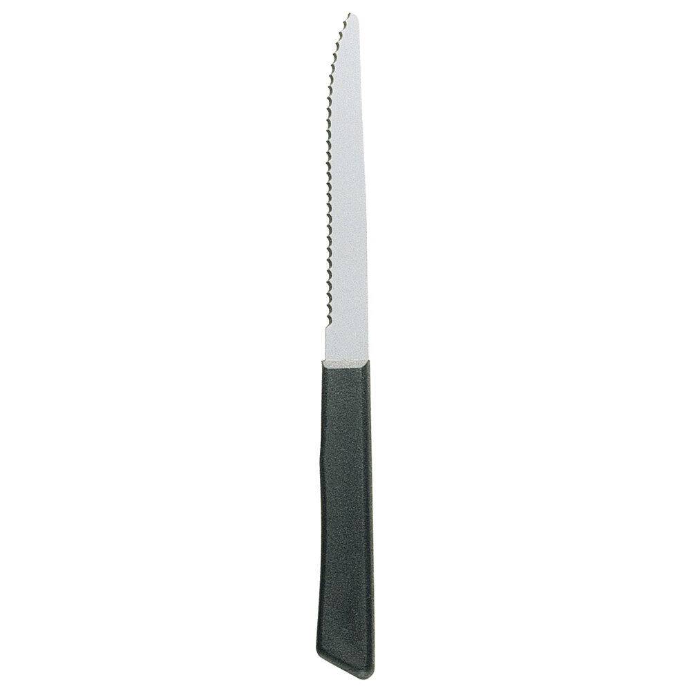Walco from Steelite International WL710527 4 1/4" Stainless Steel Serrated Round Tip Steak Knife with Polypropylene Handle - 36/Case