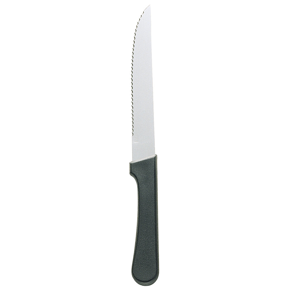 Walco from Steelite International WL780527 4 5/8" Stainless Steel Serrated Steak Knife with Polypropylene Handle - 24/Case