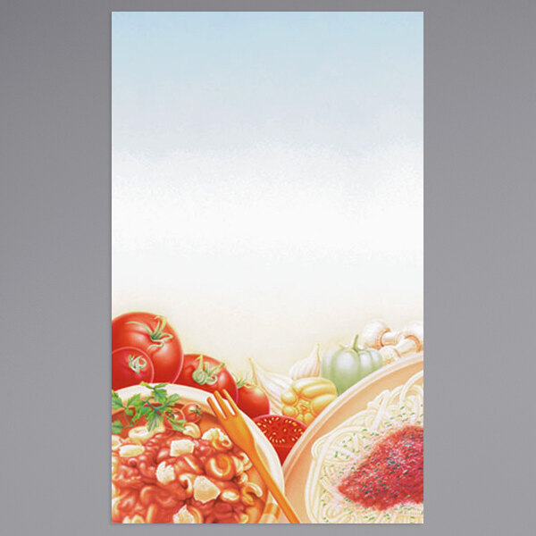 Choice 8 1/2" x 14" Menu Paper - Italian Themed Pasta Design Cover - 100/Pack