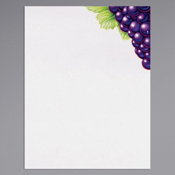 Choice 8 1/2" x 11" Menu Paper - Wine Themed Column Design Right Insert - 100/Pack
