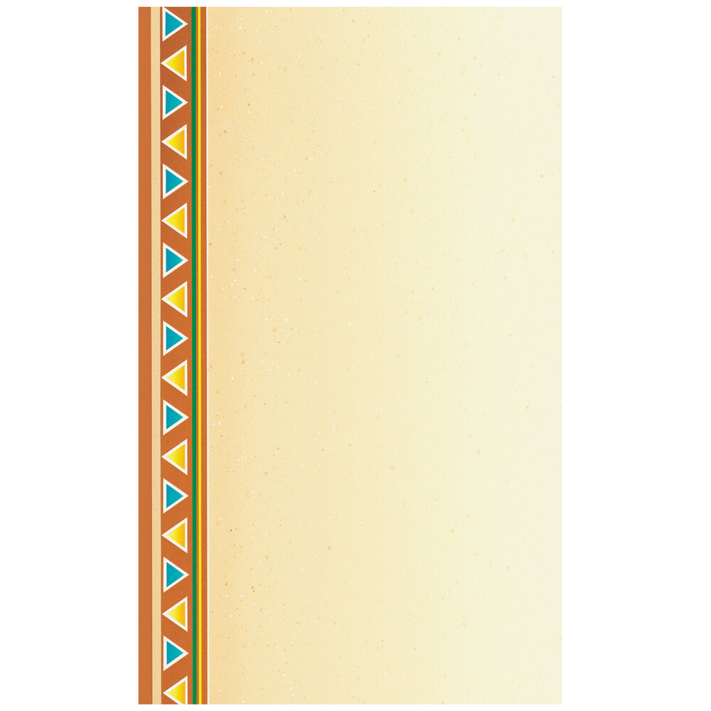 Choice 8 1/2" x 14" Menu Paper - Southwest Themed Fiesta Border Design Left Insert - 100/Pack