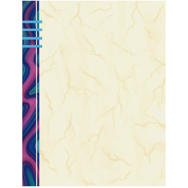 Choice 8 1/2" x 11" Menu Paper - Wave Border Left Insert - 100/Pack