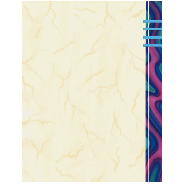 Choice 8 1/2" x 11" Menu Paper - Wave Border Right Insert - 100/Pack