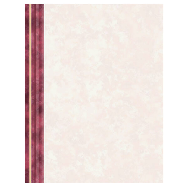 Choice 8 1/2" x 11" Menu Paper Left Insert - Ribbed Marble Border - 100/Pack