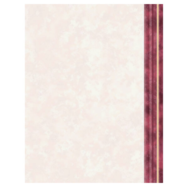 Choice 8 1/2" x 11" Menu Paper Right Insert - Ribbed Marble Border - 100/Pack
