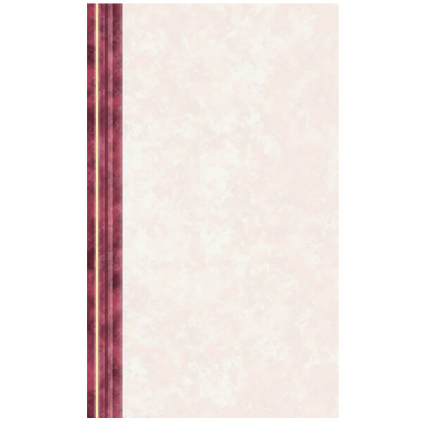 Choice 8 1/2" x 14" Menu Paper Left Insert - Ribbed Marble Border - 100/Pack