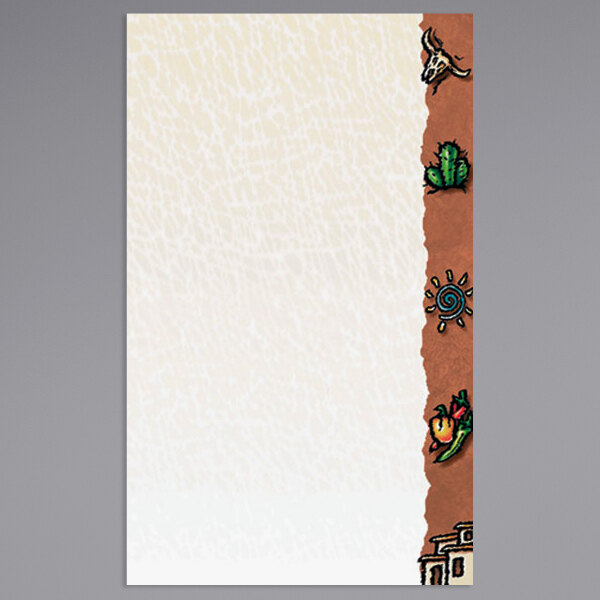 Choice 8 1/2" x 14" Menu Paper Right Insert - Southwest Themed Desert Design - 100/Pack