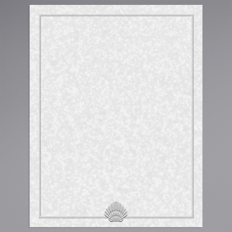 Choice 8 1/2" x 11" Menu Paper - Blue Shell Border - 100/Pack