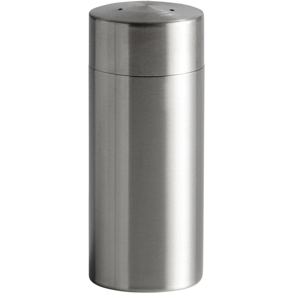 Libbey PS-100 3.5 oz. Brushed Metal Stainless Steel Pepper Shaker - 6/Case