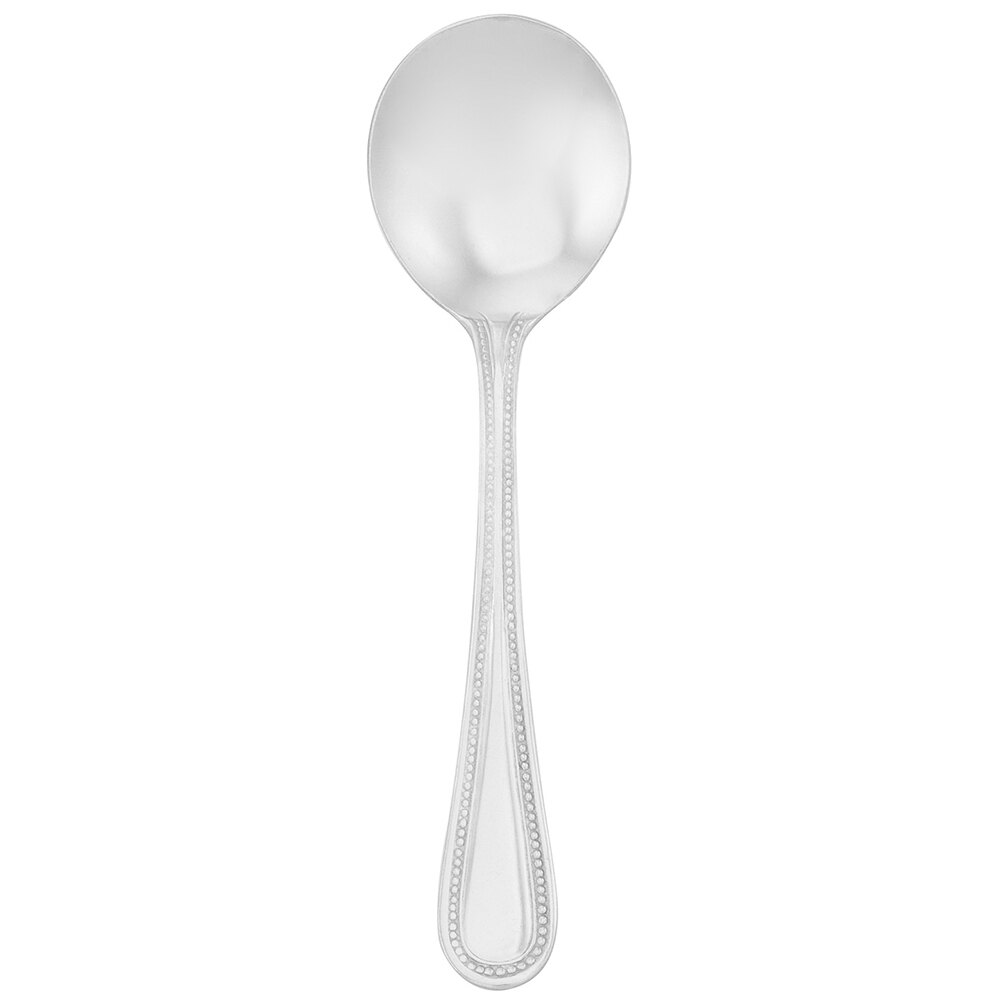 Walco Accolade from Steelite International WL4512 6 3/16" 18/0 Stainless Steel Heavy Weight Bouillon Spoon - 24/Case