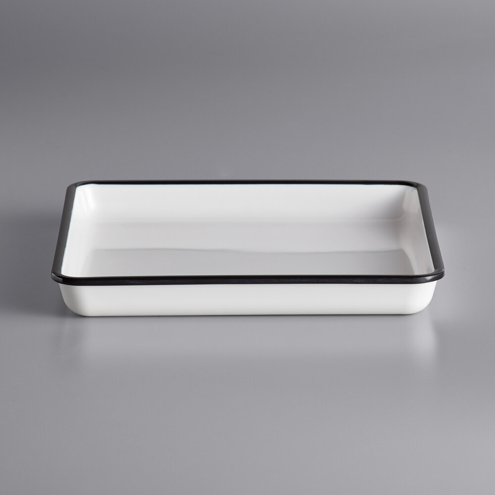 American Metalcraft MRSW9 Endurance 9 7/8" Square Black Rimmed Melamine Serving Tray