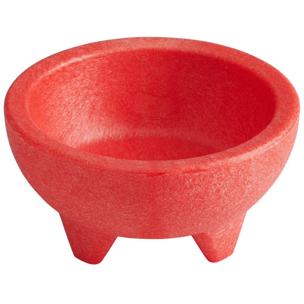 Choice Thermal Plastic 10 oz. Red Molcajete Bowl - 24/Case