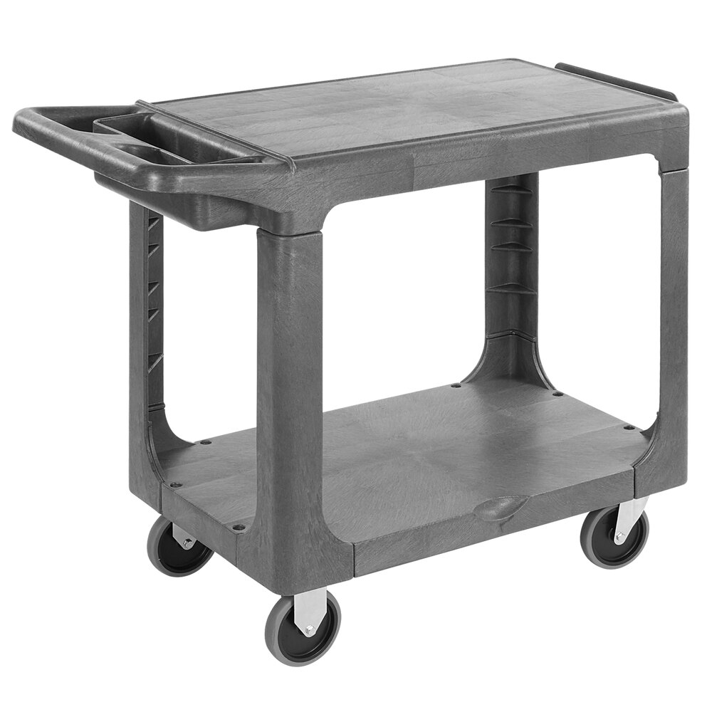 Carlisle UC194023 Gray 2-Shelf Utility Cart - 40 3/8" x 19" x 32 5/8"