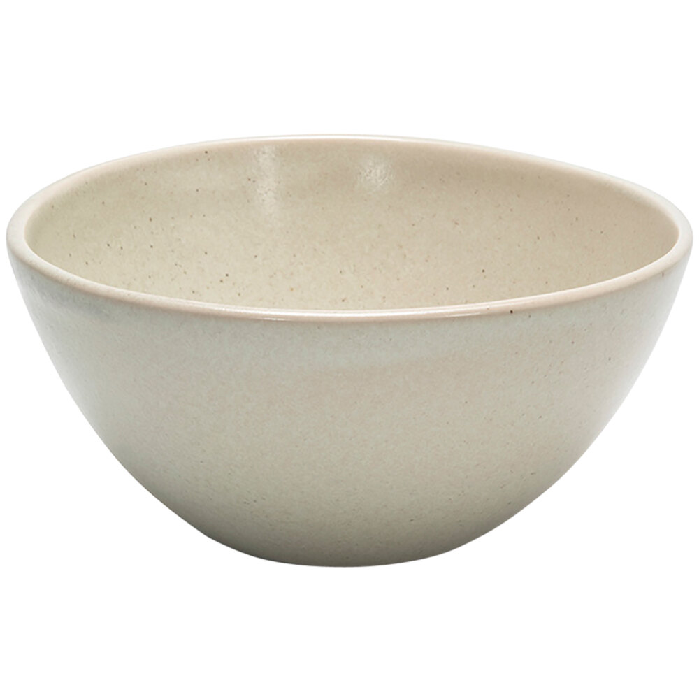 Front of the House DBO154MUP21 Kiln 42 oz. Mushroom Oval Tall Porcelain Bowl - 4/Case
