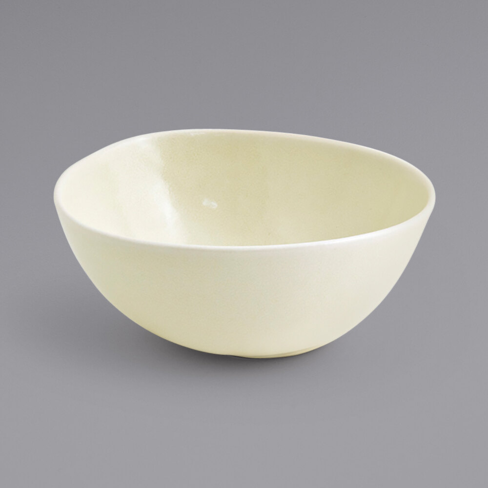 Front of the House DBO143BEP23 Kiln 21 oz. Vanilla Bean Round Porcelain Bowl - 12/Case