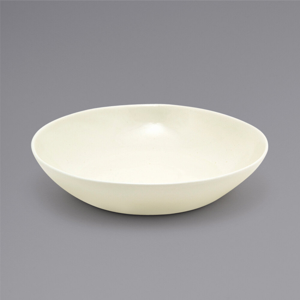 Front of the House DBO144BEP22 Kiln 34 oz. Vanilla Bean Round Porcelain Bowl - 6/Case