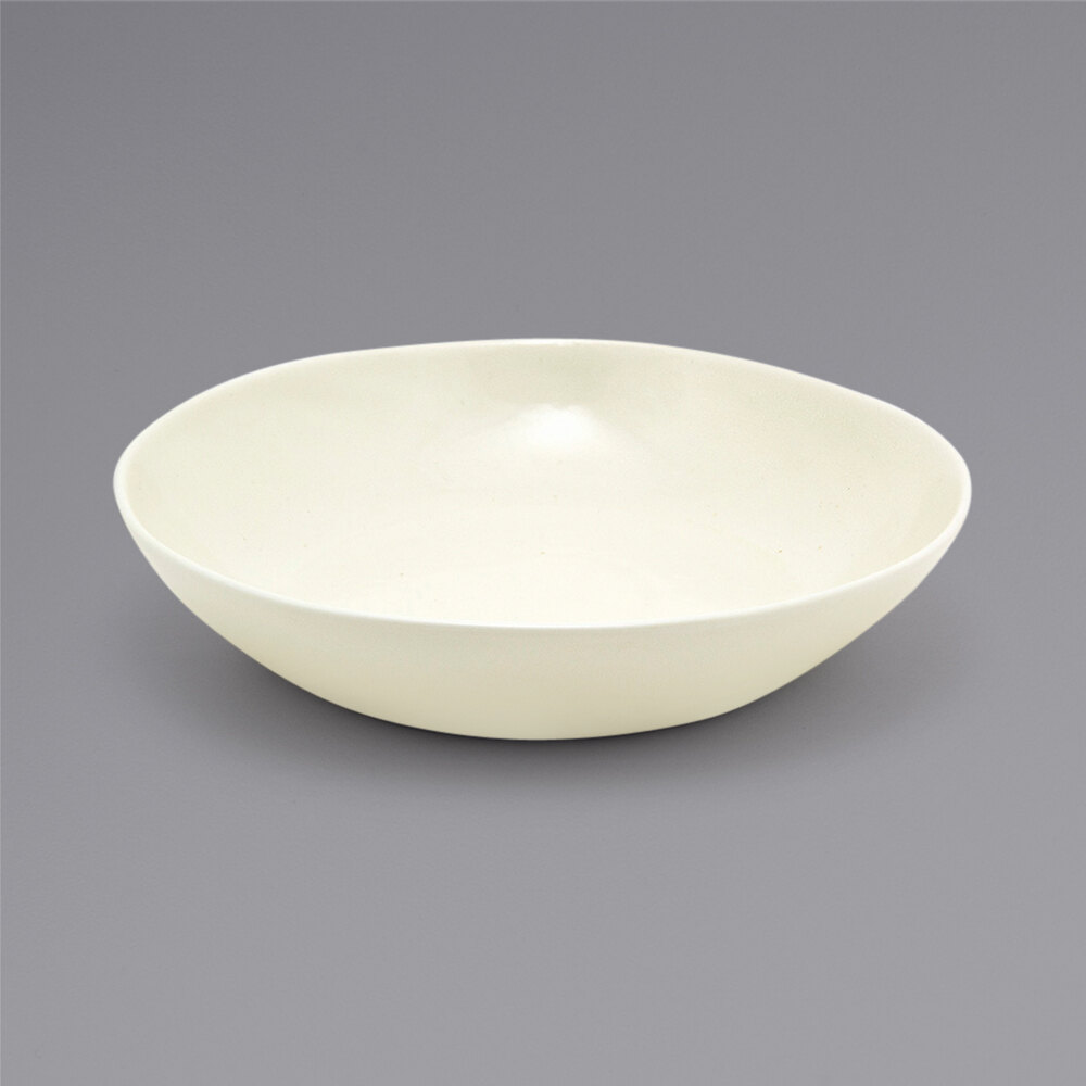 Front of the House DBO157BEP22 Kiln 48 oz. Vanilla Bean Round Porcelain Bowl - 6/Case