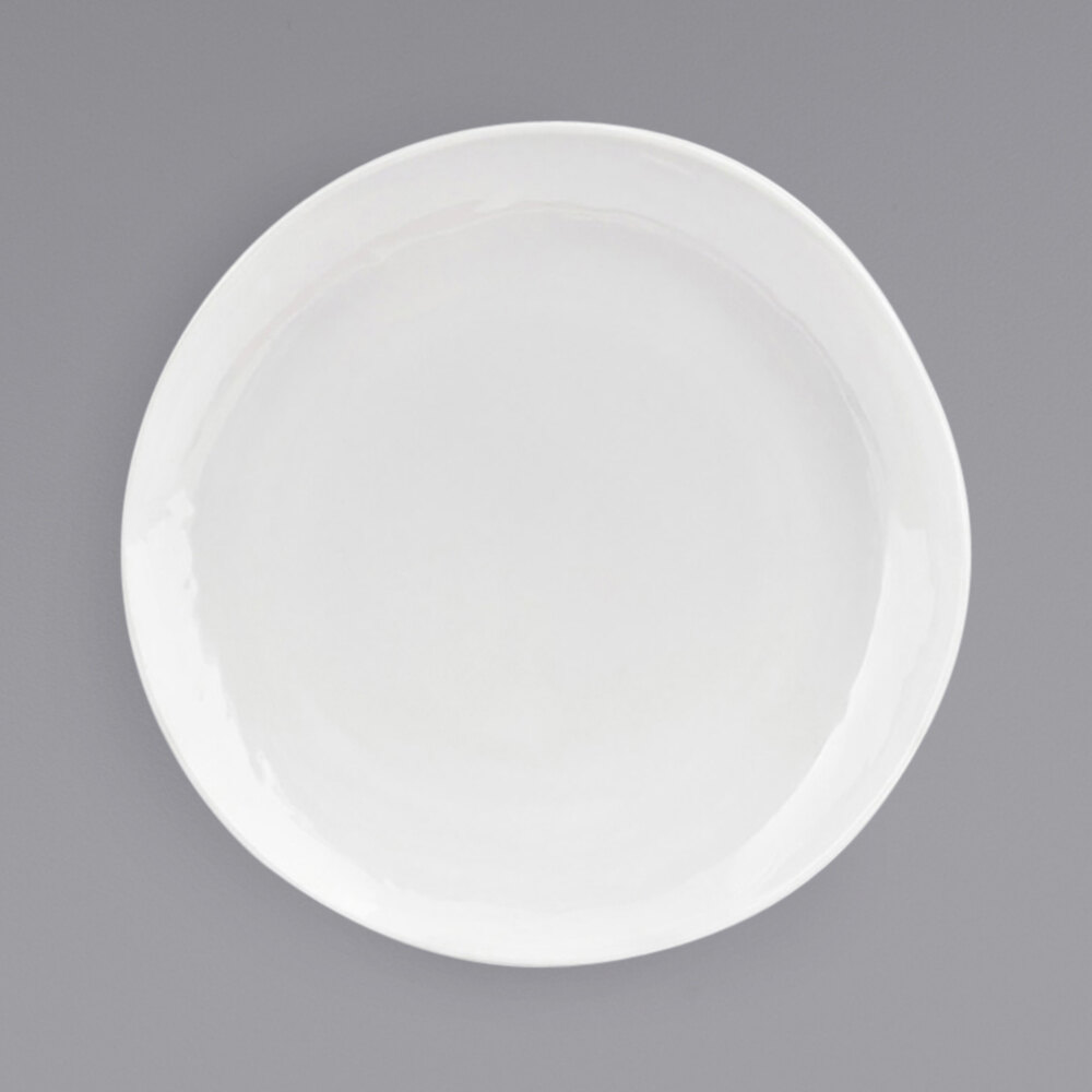 Front of the House DOS029WHP22 Kiln 11" Superwhite Round Porcelain Plate - 6/Case