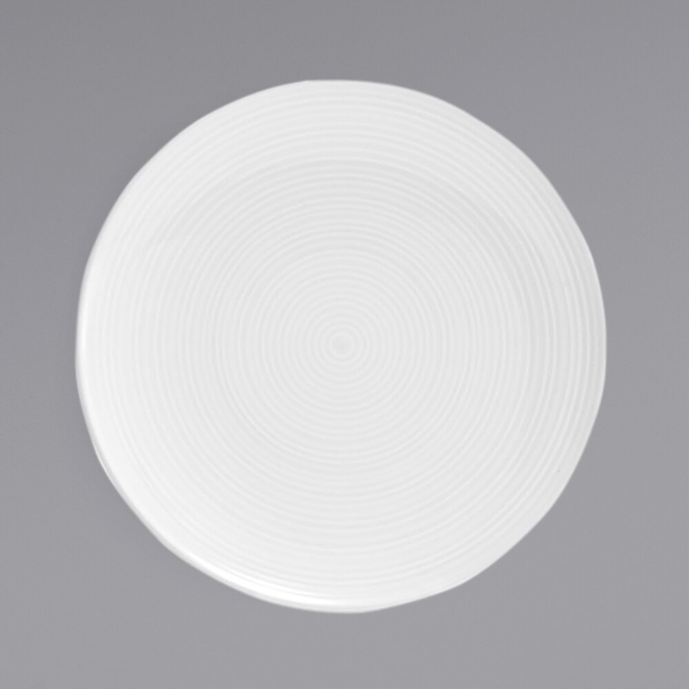 Front of the House DSP022WHP22 Spiral 9 1/2" White Porcelain Plate - 6/Case