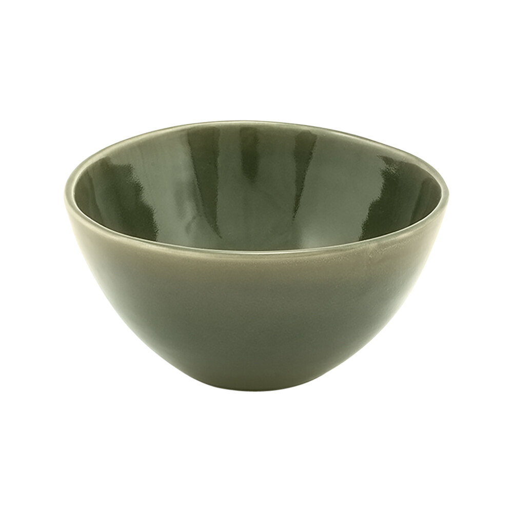 Front of the House DBO141GRP23 Kiln 7 oz. Leek Round Porcelain Bowl - 12/Case