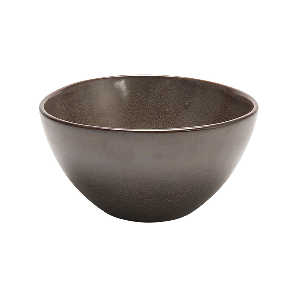 Front of the House DBO141ESP23 Kiln 7 oz. Mocha Round Porcelain Bowl - 12/Case