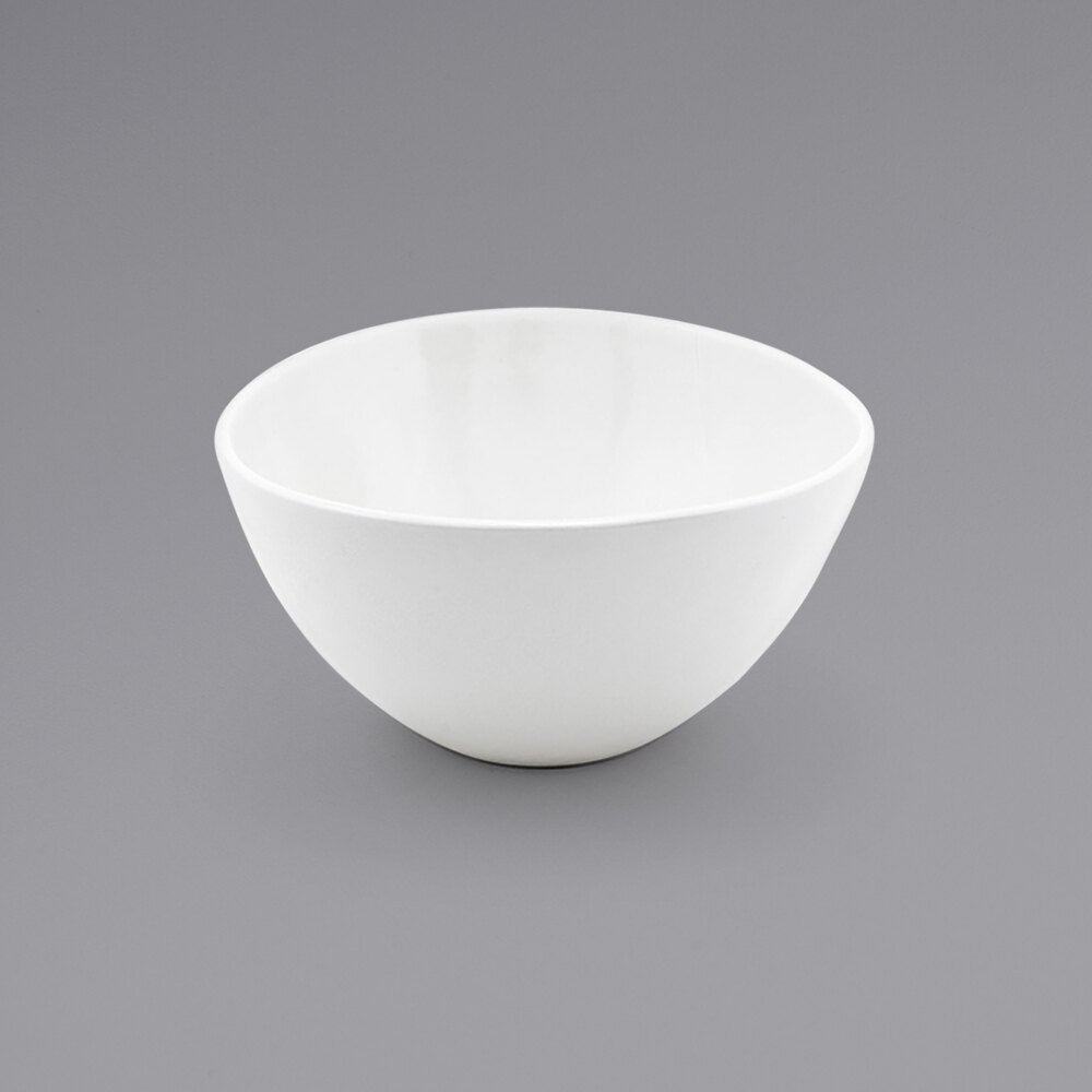 Front of the House DBO141WHP23 Kiln 7 oz. White Round Porcelain Bowl - 12/Case