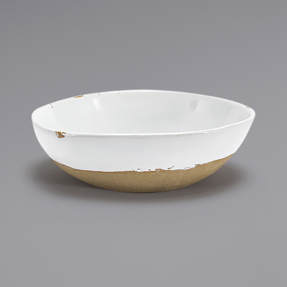 Front of the House DBO163WHP22 Artefact 24 oz. Superwhite Round Porcelain Bowl - 6/Case