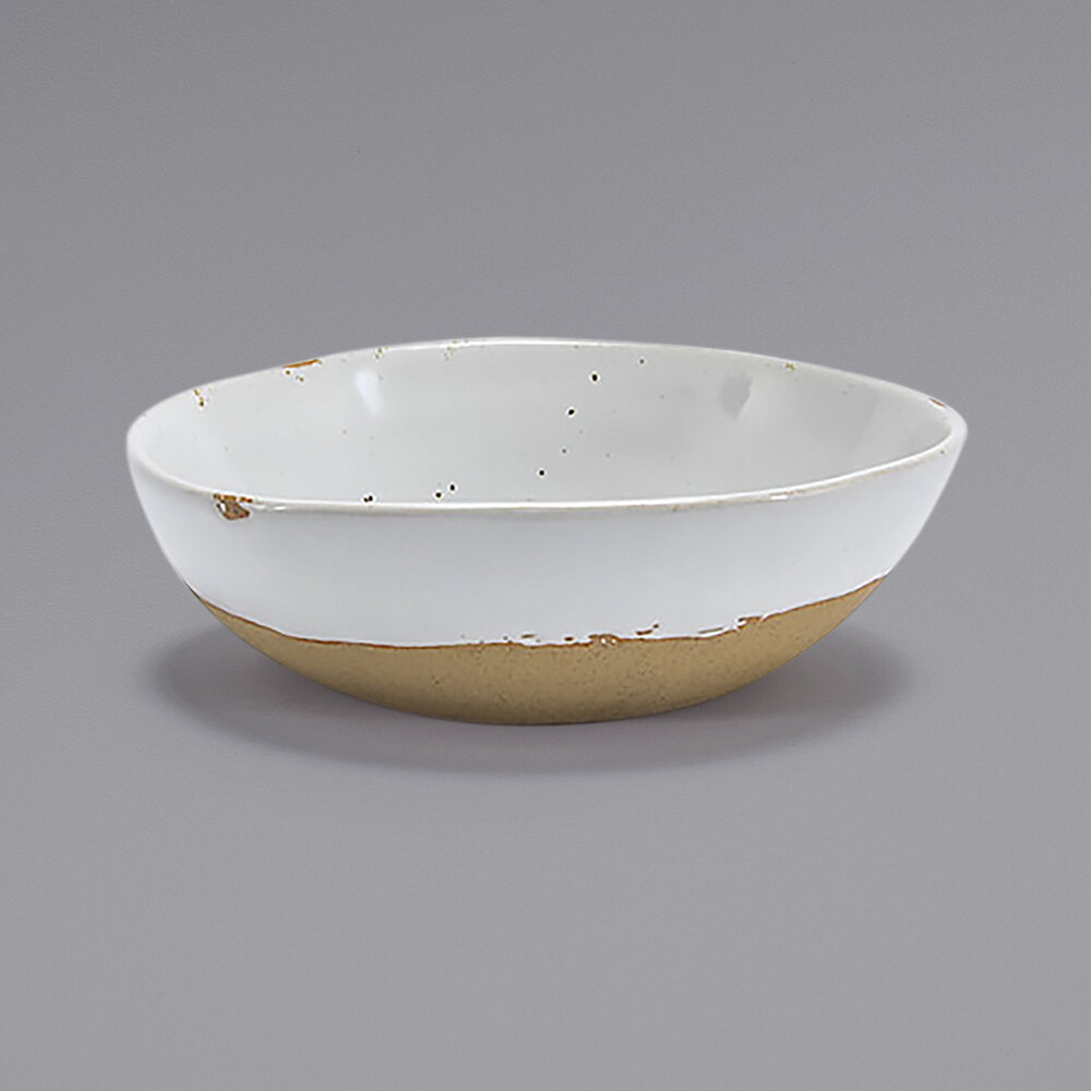 Front of the House DBO163BEP22 Artefact 24 oz. Ash Round Porcelain Bowl - 6/Case