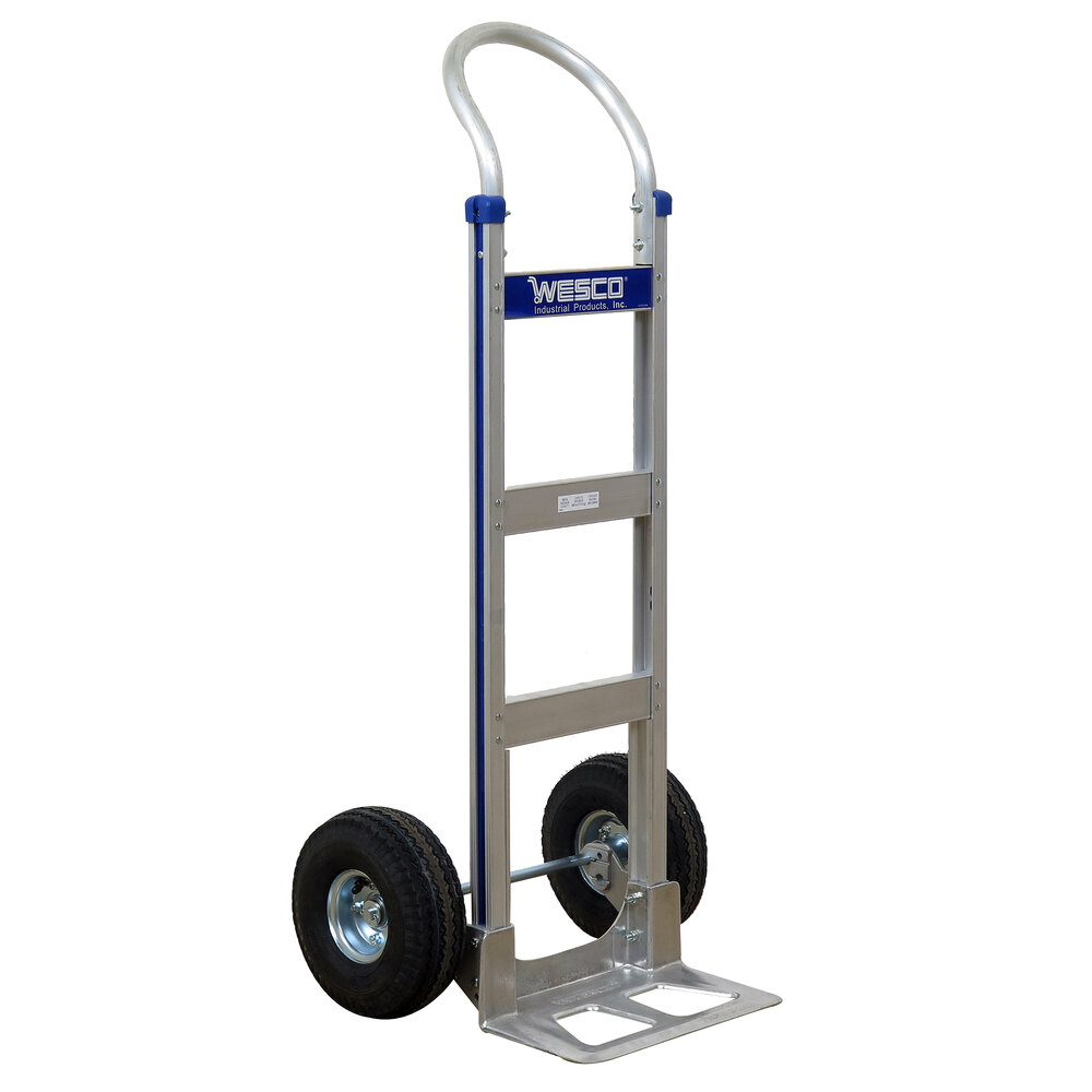 Wesco Industrial Products Cobra-Lite Series 410 600 lb. Aluminum Hand Truck with 10" Pneumatic Wheels and 14" Nose Plate 220322