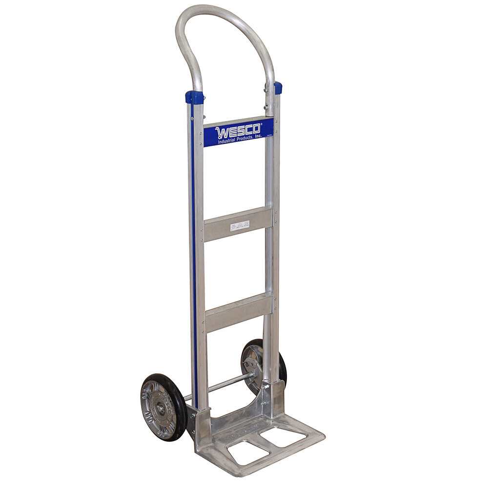 Wesco Industrial Products Cobra-Lite Series 410 600 lb. Aluminum Hand Truck with 10" PE Pneumatic Wheels and 14" Nose Plate 220375