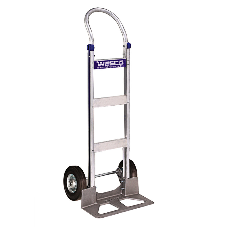 Wesco Industrial Products Cobra-Lite Series 410 600 lb. Aluminum Hand Truck with 10" Semi-Pneumatic Wheels and 18" Nose Plate 220381