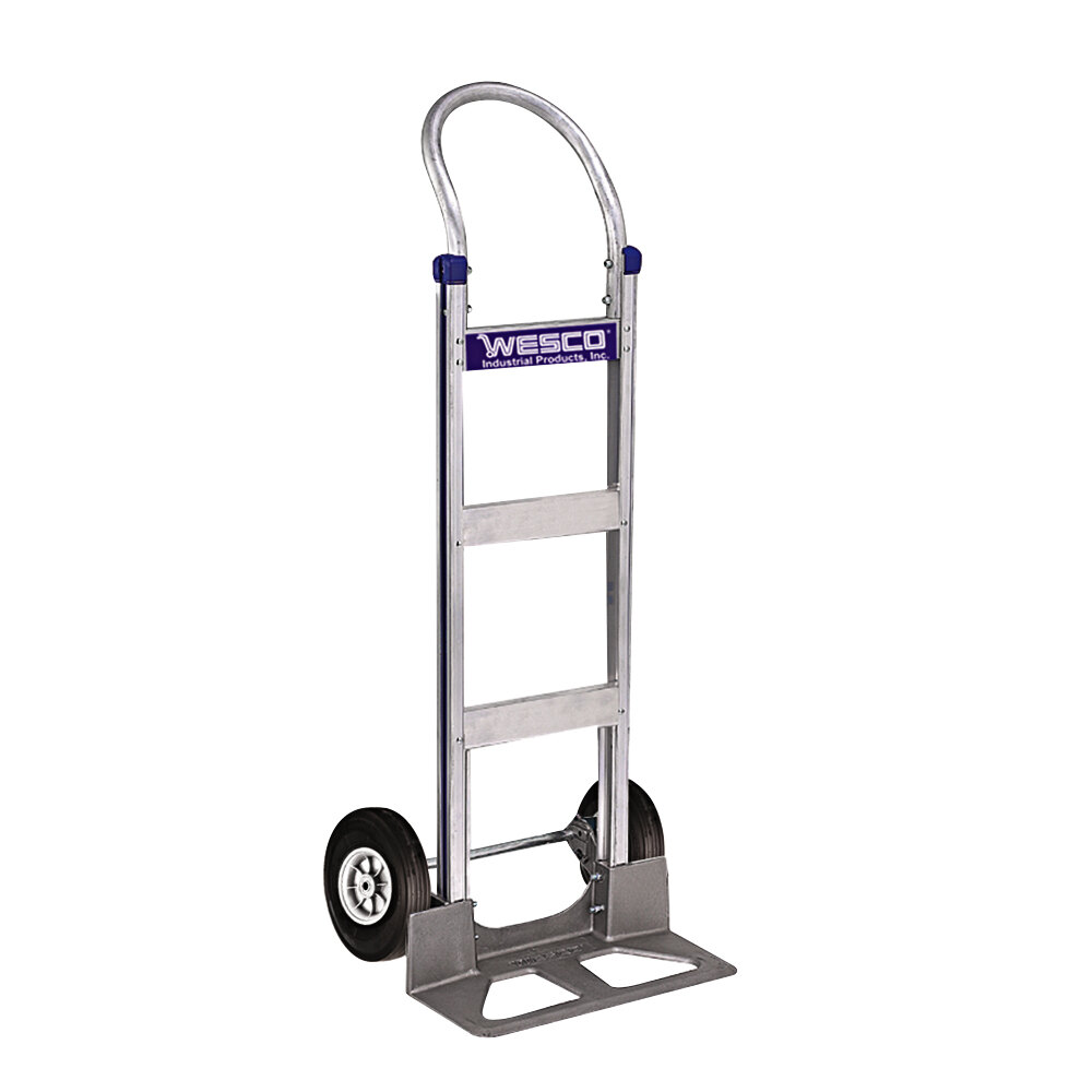 Wesco Industrial Products Cobra-Lite Series 410 600 lb. Aluminum Hand Truck with 10" Solid Rubber Wheels and 18" Nose Plate 220396