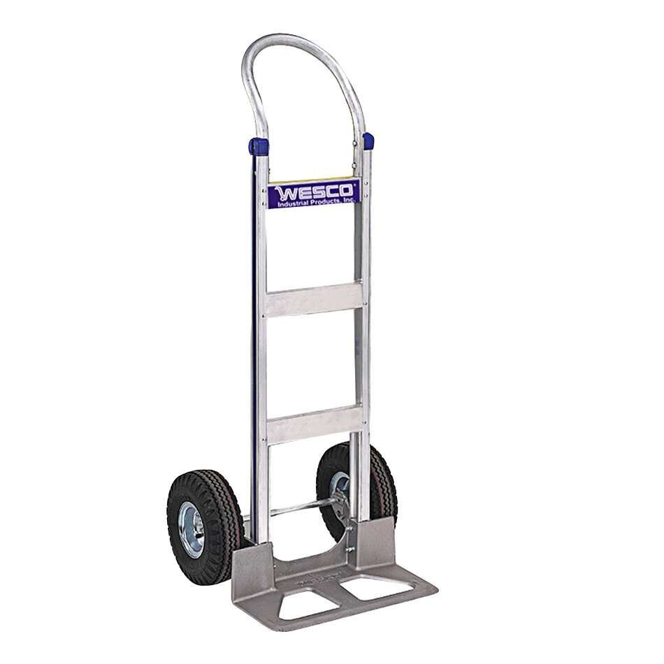 Wesco Industrial Products Cobra-Lite Series 410 600 lb. Aluminum Hand Truck with 10" Pneumatic Wheels and 18" Nose Plate 220382