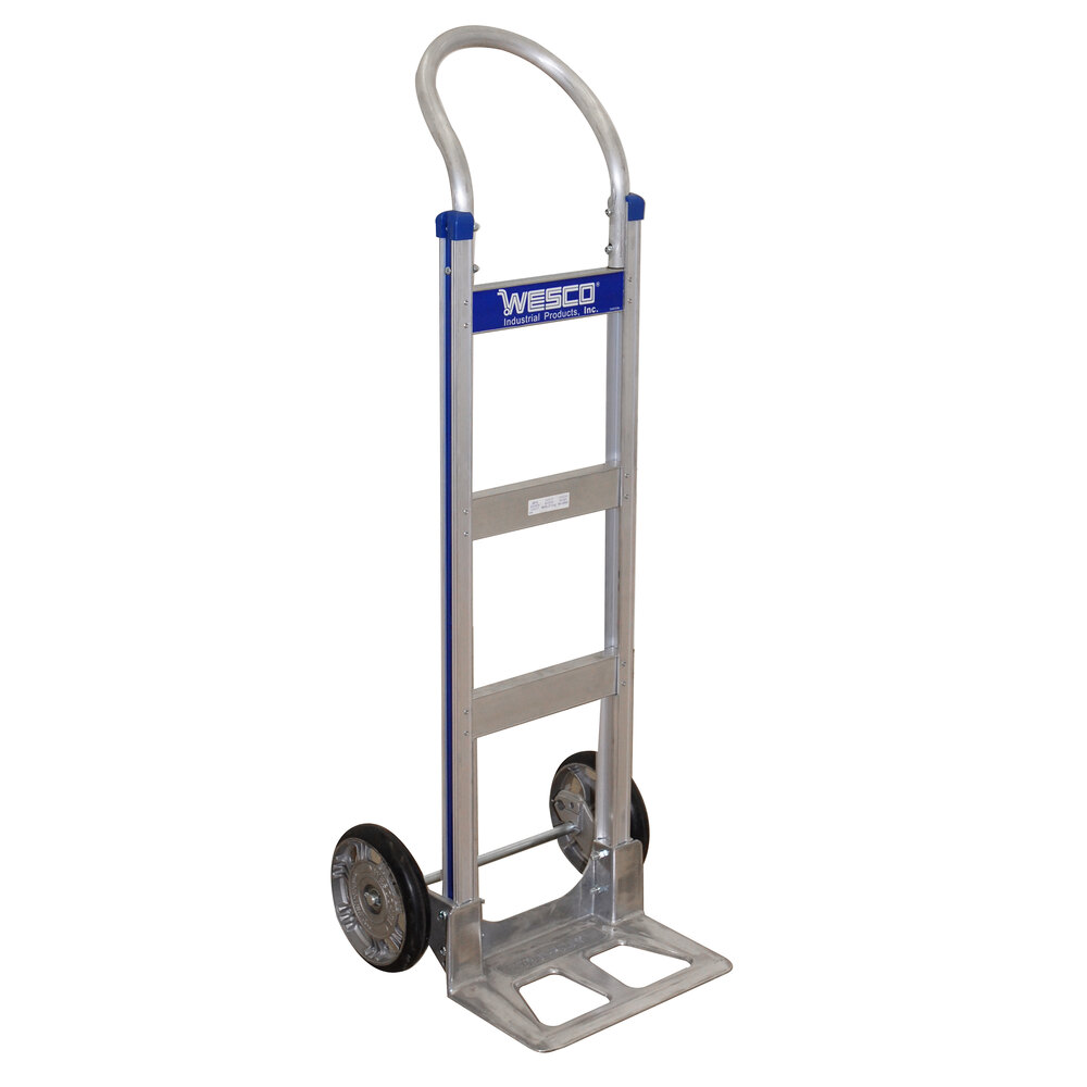Wesco Industrial Products Cobra-Lite Series 410 600 lb. Aluminum Hand Truck with 10" Hub Balloon Cushion Wheels and 14" Nose Plate 220562