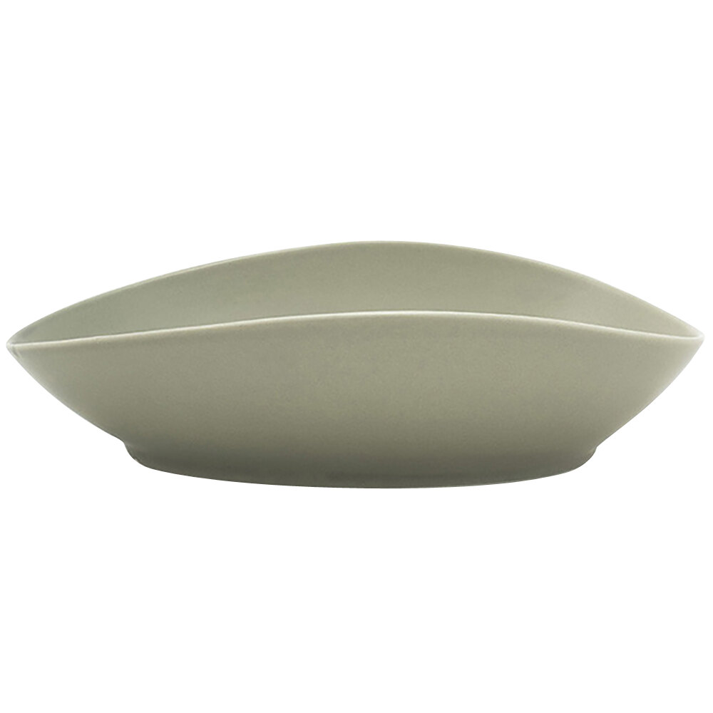 Front of the House DBO145GYP20 Tides 40 oz. Semi-matte Pumice Oval Porcelain Bowl - 2/Case