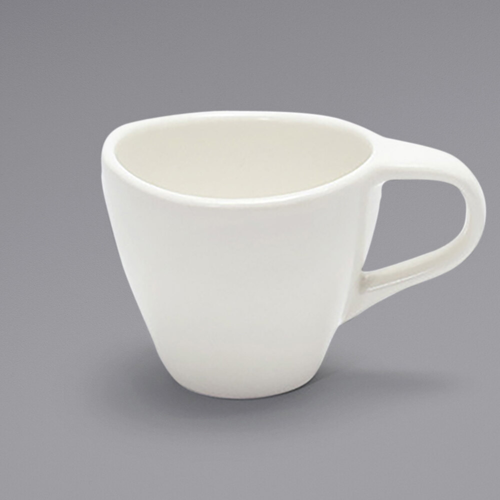 Front of the House DCS056BEP23 Tides 3 oz. Semi-Matte Scallop Porcelain Cup - 12/Case