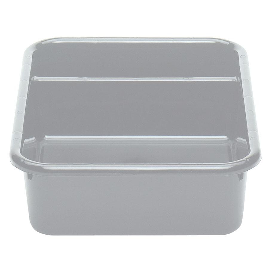 Cambro 1621CBP180 Poly Cambox 21" x 16" x 5" Light Gray Two Compartment Polyethylene Bus Tub